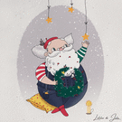 P&egrave;re No&euml;l apportant la joie de No&euml;l